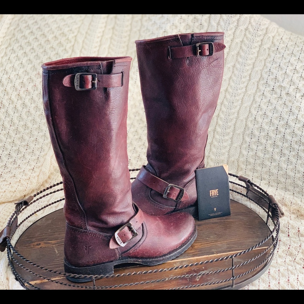 EUC Frye Tall 👢Boots in Redwood Red